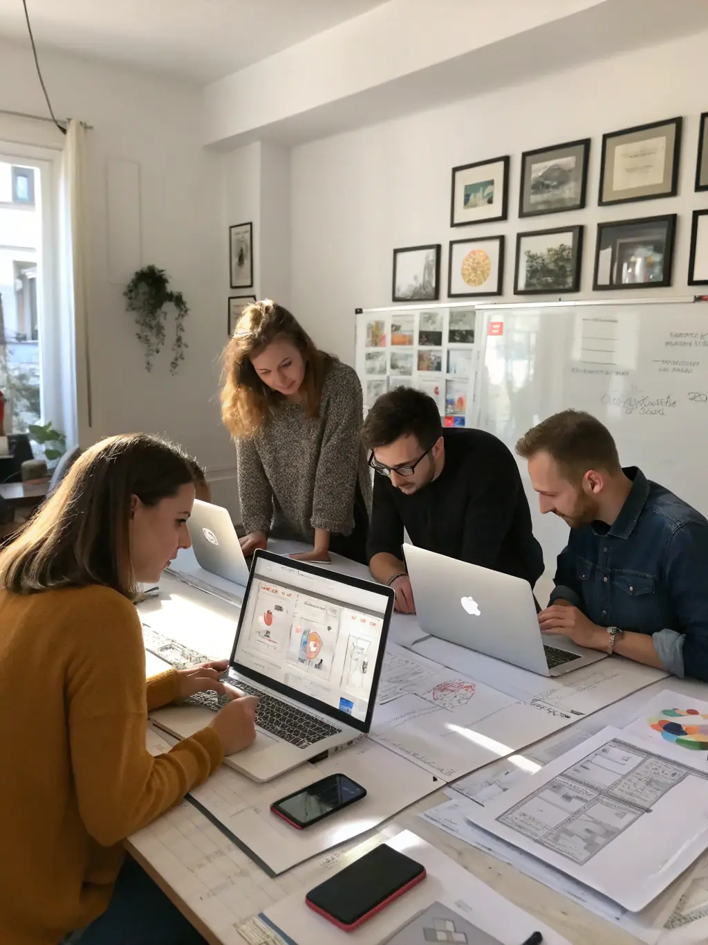 A behind-the-scenes shot of a cultural project being coordinated, showing the technical and artistic interface managed by LINE CHECK.